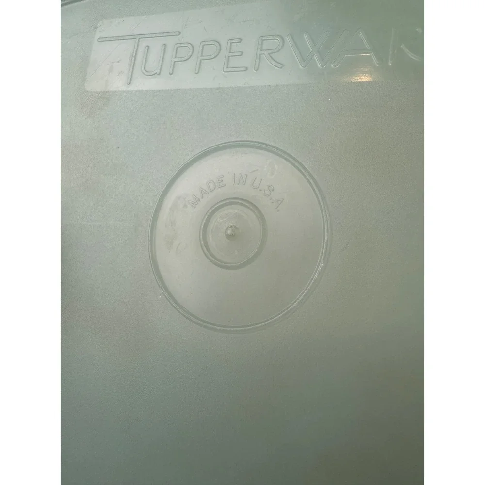 Vintage Tupperware Seafoam Green Square Bowl with Lid 511-7 Made in USA 5.5 Inch